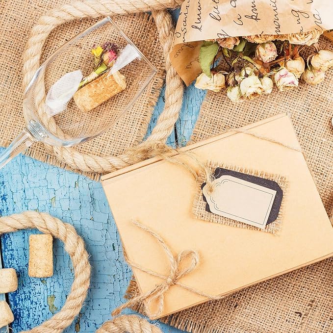 Natural Burlap Fabric Roll 10 Yards - 6 Inch Jute Ribbon for DIY Gift Wrapping, Craft Projects, Wedding, Christmas, Home Decoration (15 cm)
