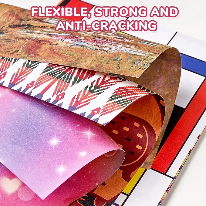 Origami Paper 6x6 Inches, 50 Sheets, Vintage Masterpiece & Impressionist Art, Mondrian Neo-Plasticism & Matisse - Fauvism,Double-Sided Folding Paper for Adult,Kids, Ideal for Scrapbooking, DIY Craft