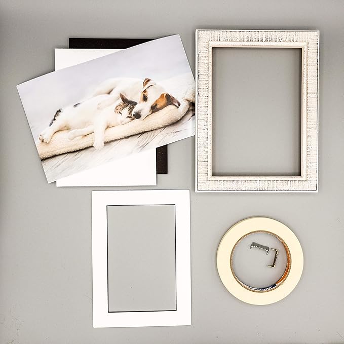 Pack of Ten Acid Free 11x14 Mats Bevel Cut for 8.5x11 Photos - White With Black Core Precut Matboards With Backing Boards and Self Seal Bags for Pictures, Framing - 4-ply Thickness
