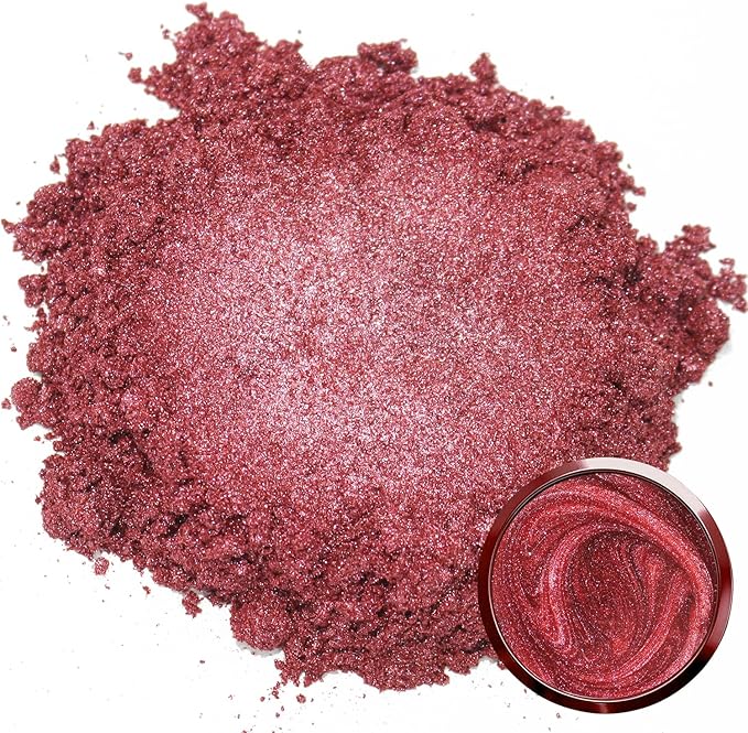Matio Rust Red Mica Powder for Epoxy Resin, 1.8oz/ 50g Pearlescent Effect Mica Powder Natural Color Pigment for Soap Making, Bath Bomb, Candle Dye, Resin Craft, Paint, Nails Art, Jewelry,Slime Pigment