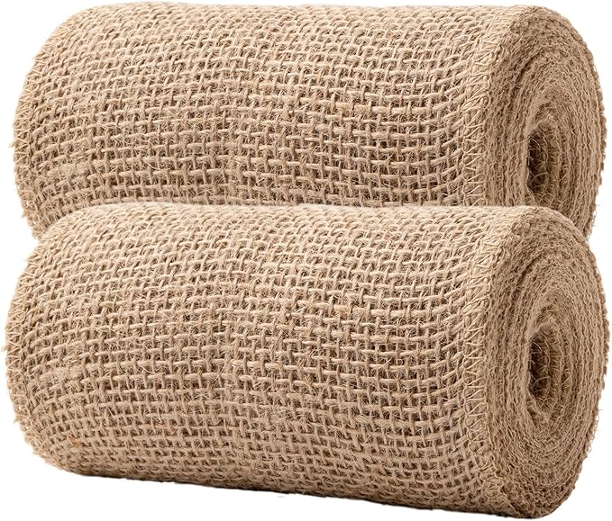 Natural Burlap Fabric Roll 10 Yards - 6 Inch Jute Ribbon for DIY Gift Wrapping, Craft Projects, Wedding, Christmas, Home Decoration (15 cm)