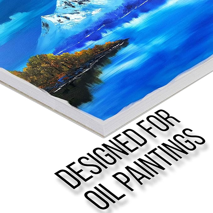 U.S. Art Supply 9" x 12" Premium Heavy-Weight Oil Painting Pad (2 Pack, 30 Sheets Total) - 90lb (190gsm) - Oil Pastel Paper for Students and Adults