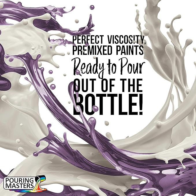 Pouring Masters Lavender Metallic Pearl Ready to Pour Acrylic Pouring Paint - Premium 32-Ounce Pre-Mixed Fluid Acrylic Paint - Fluid Art Supplies for Canvas, Wood, Paper, Tile & Rocks