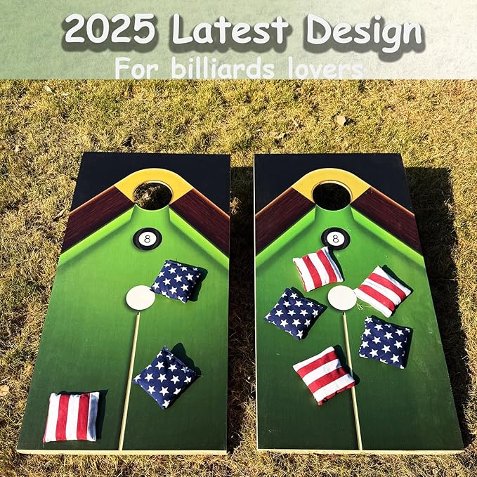 4×2FT Cornhole Board Set,Wooden Corn Hole Games for Adults Bean Bag Toss Game Set, with Corn Hole Bags Set 8,2 Cornhole Boards and a Carrying Case for Wedding/Party/Outdoor/Hiking/Yard