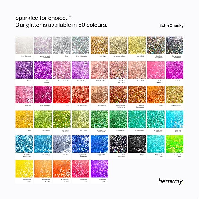 Hemway Polyurethane & Epoxy Resin Glitter 100g / 3.5oz Metallic Crystal Flake Additive for Flooring Jewelry Tumblers Glass Pigment - Extra Chunky (1/24" 0.040" 1mm) - Gold Silver