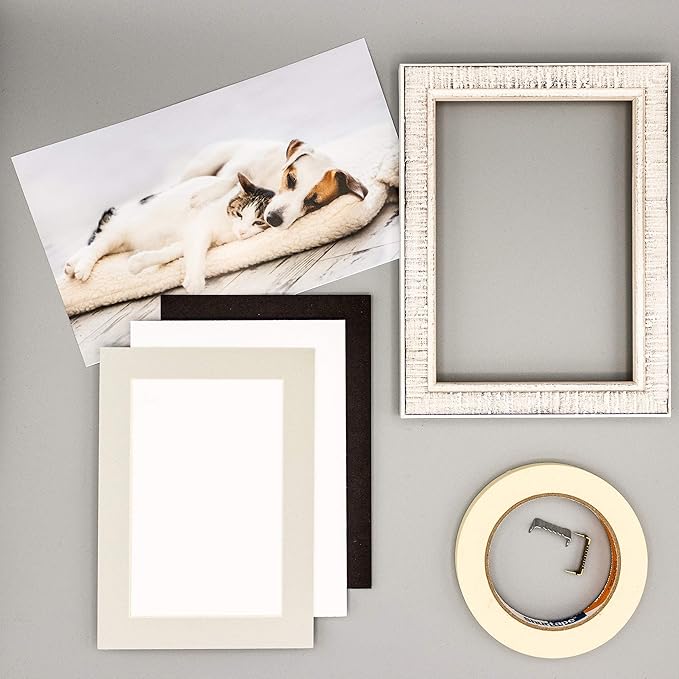 8x10 Mat for 6x8 Photo - Precut Grey Picture Matboard for Frames Measuring 8 x 10 Inches - Bevel Cut to Display Art Measuring 6 x 8 Inches - Acid Free ONE MAT with Backing Board & Clear Bag