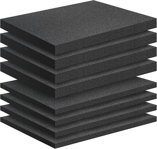 8 Pack Polyethylene Foam Pads for Packing Foam Sheets 2 Size Cuttable High Density Cushioning Inserts Protective Foam for Packing Cases and Crafts- 16" X 12" X (0.4" and 1")