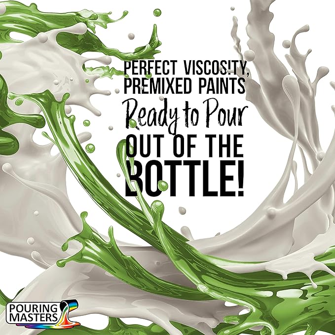 POURING MASTERS Grass Green Acrylic Ready to Pour Pouring Paint - Premium 8-Ounce Pre-Mixed Water-Based - for Canvas, Wood, Paper, Crafts, Tile, Rocks and More