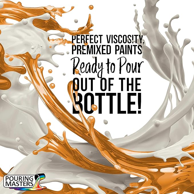 POURING MASTERS Golden Ochre Acrylic Ready to Pour Pouring Paint - Premium 64-Ounce Pre-Mixed Water-Based - for Canvas, Wood, Paper, Crafts, Tile, Rocks and More