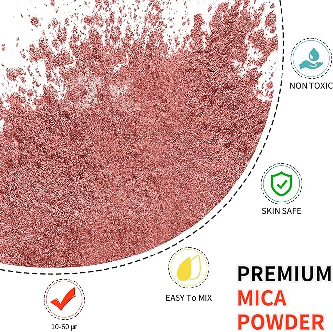 Mica Powder - 100g Mica Powder for Epoxy Resin - Metallic Color Pigment for Resin, Soap, Bath Bombs, Eye Shadow, Nails, DIY Crafting Projects etc. (Flash Pink)