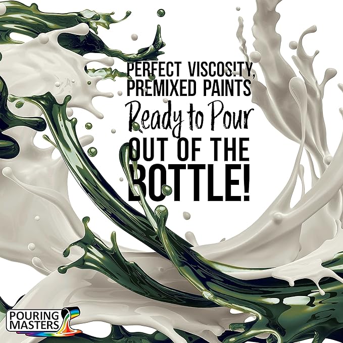 Pouring Masters Ivy Green/Blue Iridescent Special Effectsr Acrylic Pouring Paint - Premium 32-Ounce Pre-Mixed Fluid Acrylic Paint - Fluid Art Supplies for Canvas, Wood, Paper, Tile & Rocks