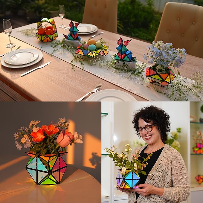 TOSY Magnet Pyramid Stone - 1 Cube Transforms into 1 Billion Shapes, 12 Pieces, 243 Rare Earth Magnets, Holographic Design Magnet Tiles Creative Puzzle STEM/STEAM Toy, 3-Pack