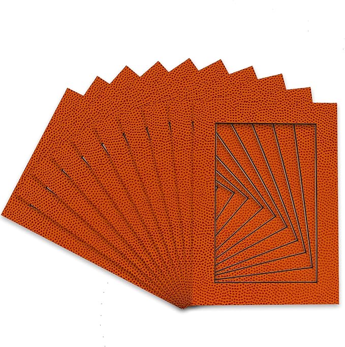 Pack of TEN 11x14 Mats Bevel Cut for 8.5x11 Photos - Acid Free Basketball Texture Precut Matboards For Pictures, Photos, Framing - 4-ply Thickness