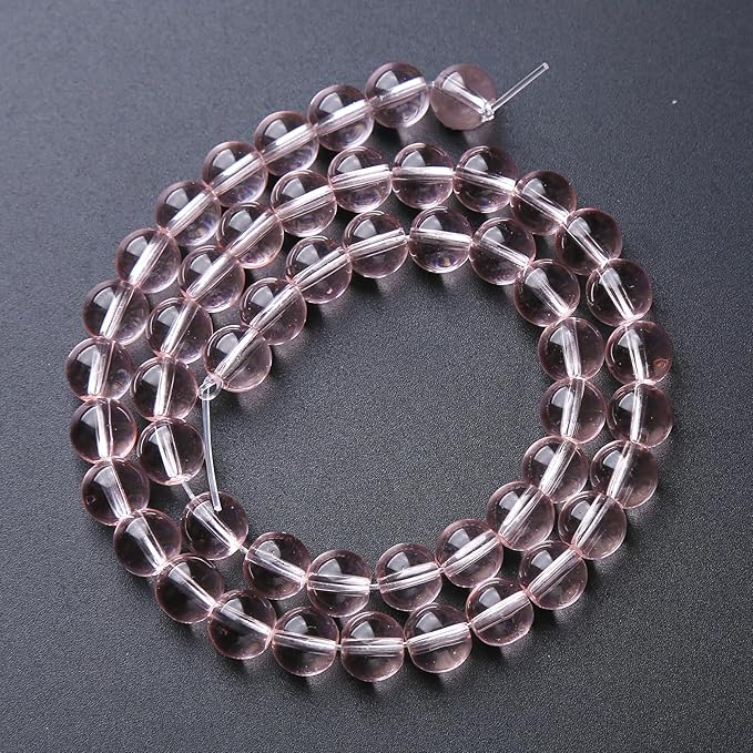 32pcs 12mm Pink Crystal Glass Round Loose Spacer Beads for Jewelry Making DIY Bracelet Necklace Healing Power Stone Beads