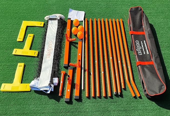 Zdgao Pickleball Set with Net for Driveway, 22 FT Regulation Size Pickle Ball Net Set with Pickleballs, Court Markers and Carry Bag, Steady Metal Frame for Outdoor, Indoor Court