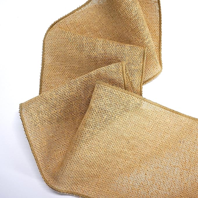 CT CRAFT LLC Burlap Fabric Wired Ribbon 6" x 10 Yards Natural Color for Christmas Home Wedding Decor Gift Wrapping Tree Topper Bow Wreath Bouquet DIY Crafts