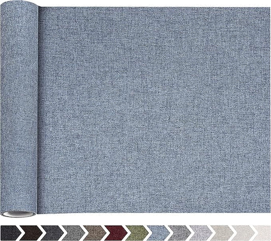 Fine Linen Repair Patches, Self-Adhesive Linen Fabric Patches, 12X40 inch Extra Size, Multi Color, Can be Used for Linen Sofa Repair and Linen Clothes Repair(12" x 40",Blue Grey)
