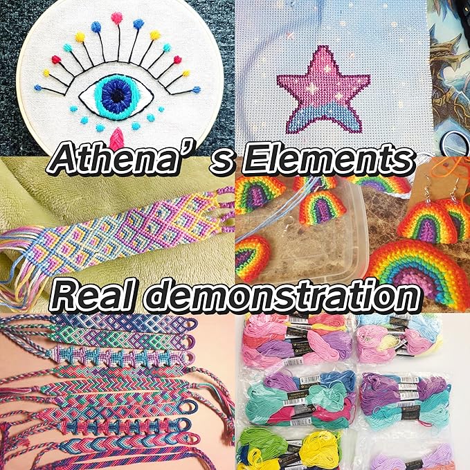 Athena’s Elements Embroidery Floss | Rainbow Thread for Embroidery, Cross Stitch Thread, Customized Independent Packaging（100 Colors）(Mermaid Color Palettes)