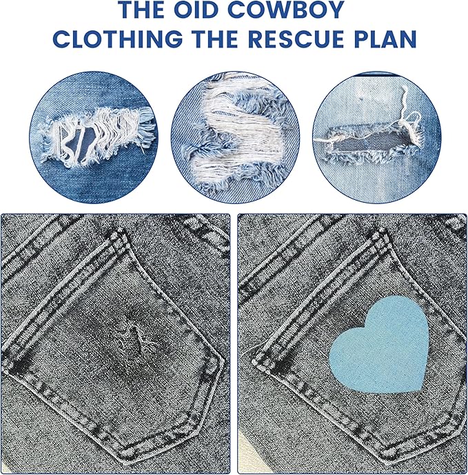 Denim Patches for Inside Jeans - Iron On Patches for Jeans - Jeans Patch for Repairing Pant Holes and Covering Imperfections, Large Size, 4 in. x 60 in.Light Blue