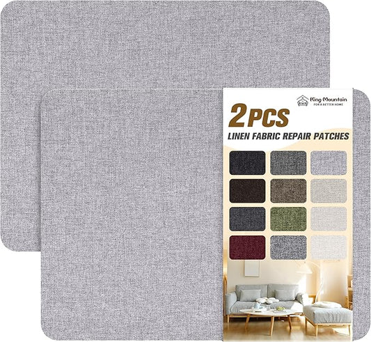 Fine Linen Repair Patches, Self-Adhesive Linen Fabric Patches, 8X11 inch 2 PCS, Multi Color, Can be Used for Linen Sofa Repair and Linen Clothes Repair(Light Grey 3.0,8" x 11"-2PCS)